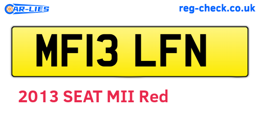 MF13LFN are the vehicle registration plates.
