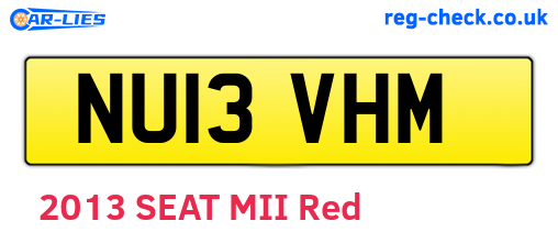 NU13VHM are the vehicle registration plates.