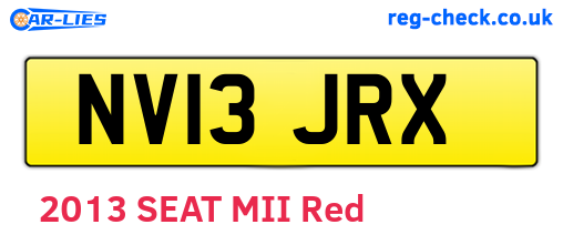 NV13JRX are the vehicle registration plates.