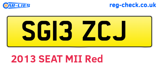 SG13ZCJ are the vehicle registration plates.
