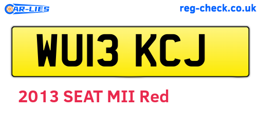 WU13KCJ are the vehicle registration plates.