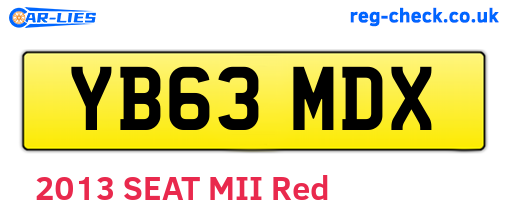 YB63MDX are the vehicle registration plates.