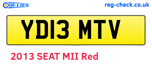 YD13MTV are the vehicle registration plates.