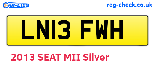 LN13FWH are the vehicle registration plates.