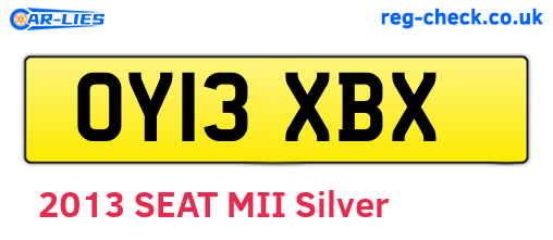 OY13XBX are the vehicle registration plates.