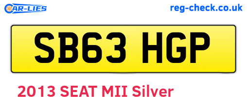 SB63HGP are the vehicle registration plates.