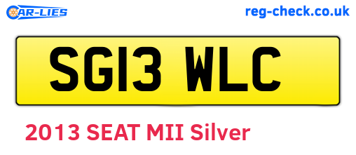 SG13WLC are the vehicle registration plates.