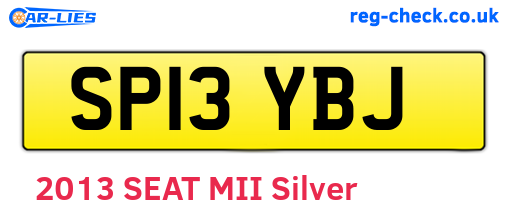 SP13YBJ are the vehicle registration plates.