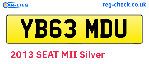 YB63MDU are the vehicle registration plates.