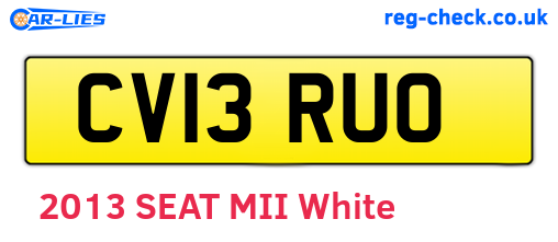CV13RUO are the vehicle registration plates.