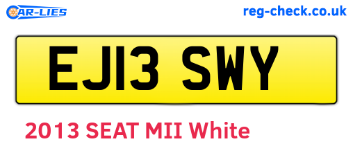 EJ13SWY are the vehicle registration plates.