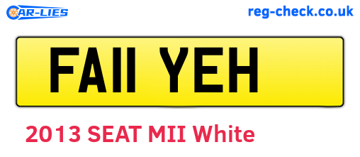 FA11YEH are the vehicle registration plates.