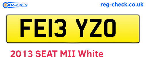 FE13YZO are the vehicle registration plates.