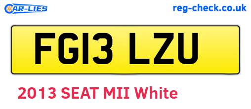 FG13LZU are the vehicle registration plates.