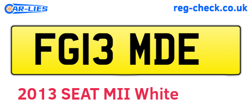FG13MDE are the vehicle registration plates.