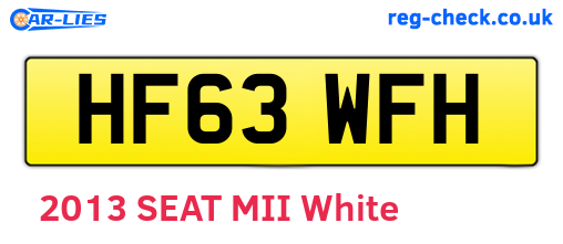 HF63WFH are the vehicle registration plates.