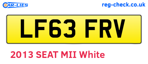 LF63FRV are the vehicle registration plates.