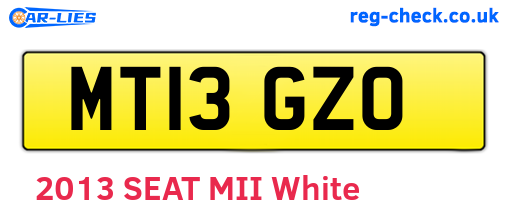 MT13GZO are the vehicle registration plates.