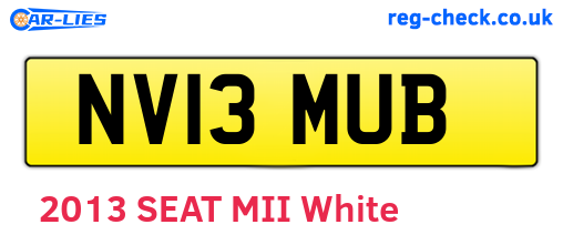 NV13MUB are the vehicle registration plates.