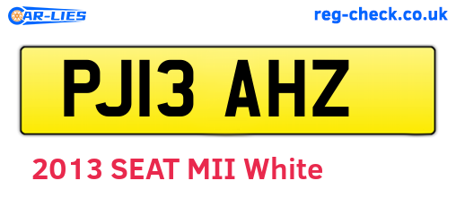 PJ13AHZ are the vehicle registration plates.