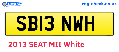 SB13NWH are the vehicle registration plates.