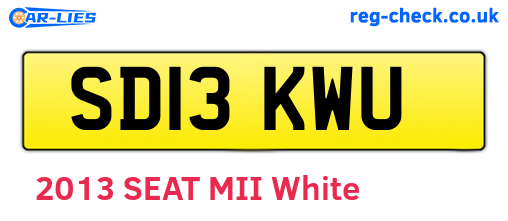 SD13KWU are the vehicle registration plates.
