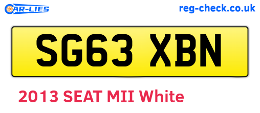 SG63XBN are the vehicle registration plates.