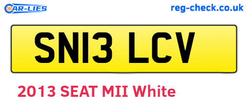 SN13LCV are the vehicle registration plates.