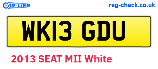 WK13GDU are the vehicle registration plates.