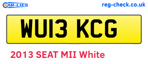 WU13KCG are the vehicle registration plates.