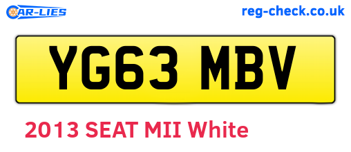 YG63MBV are the vehicle registration plates.