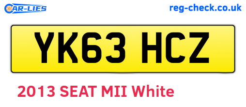 YK63HCZ are the vehicle registration plates.