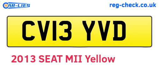 CV13YVD are the vehicle registration plates.