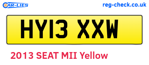HY13XXW are the vehicle registration plates.