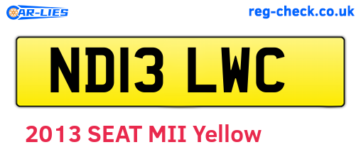 ND13LWC are the vehicle registration plates.