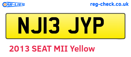 NJ13JYP are the vehicle registration plates.