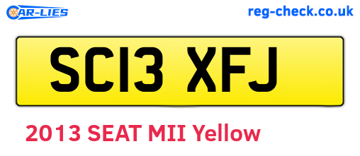 SC13XFJ are the vehicle registration plates.
