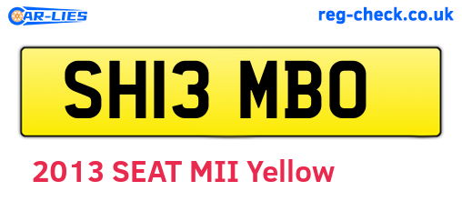 SH13MBO are the vehicle registration plates.