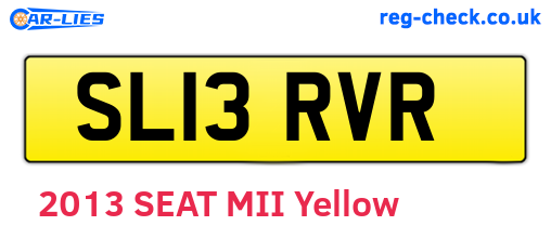 SL13RVR are the vehicle registration plates.