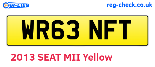 WR63NFT are the vehicle registration plates.