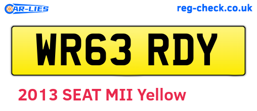 WR63RDY are the vehicle registration plates.
