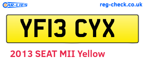 YF13CYX are the vehicle registration plates.