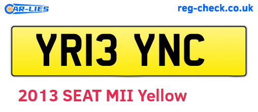 YR13YNC are the vehicle registration plates.