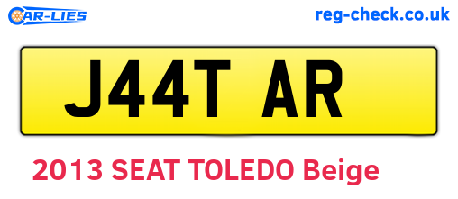 J44TAR are the vehicle registration plates.