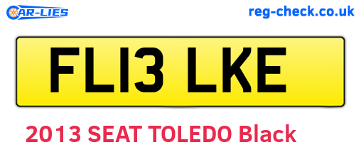 FL13LKE are the vehicle registration plates.