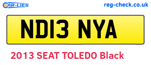 ND13NYA are the vehicle registration plates.