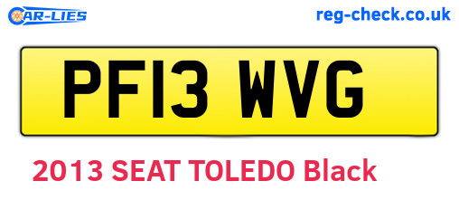 PF13WVG are the vehicle registration plates.