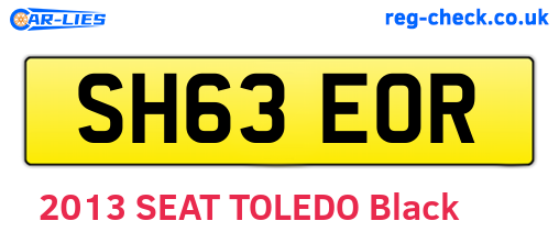SH63EOR are the vehicle registration plates.