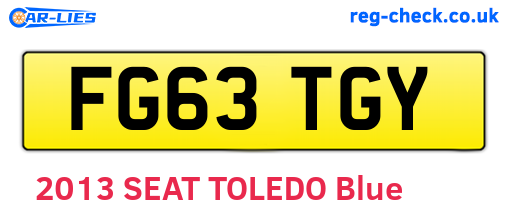 FG63TGY are the vehicle registration plates.