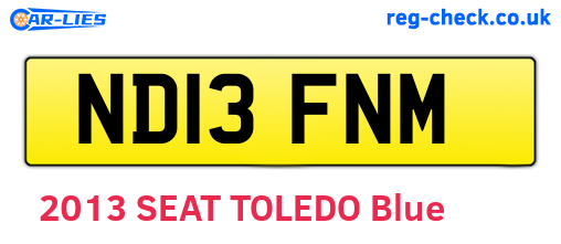 ND13FNM are the vehicle registration plates.